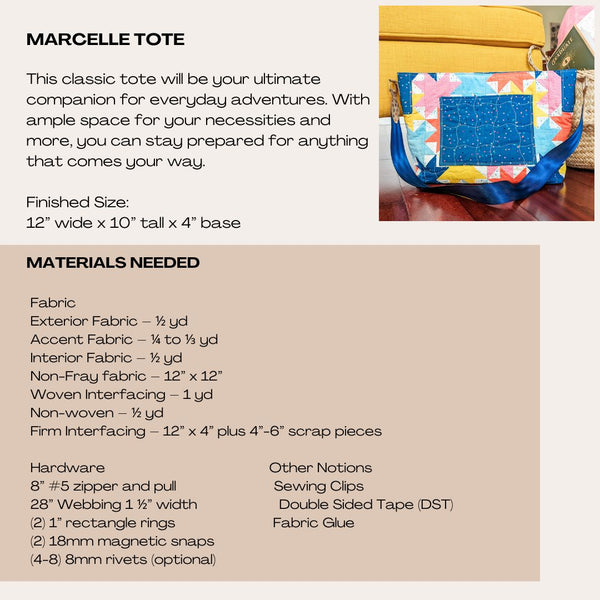 Marcelle Tote Paper Pattern