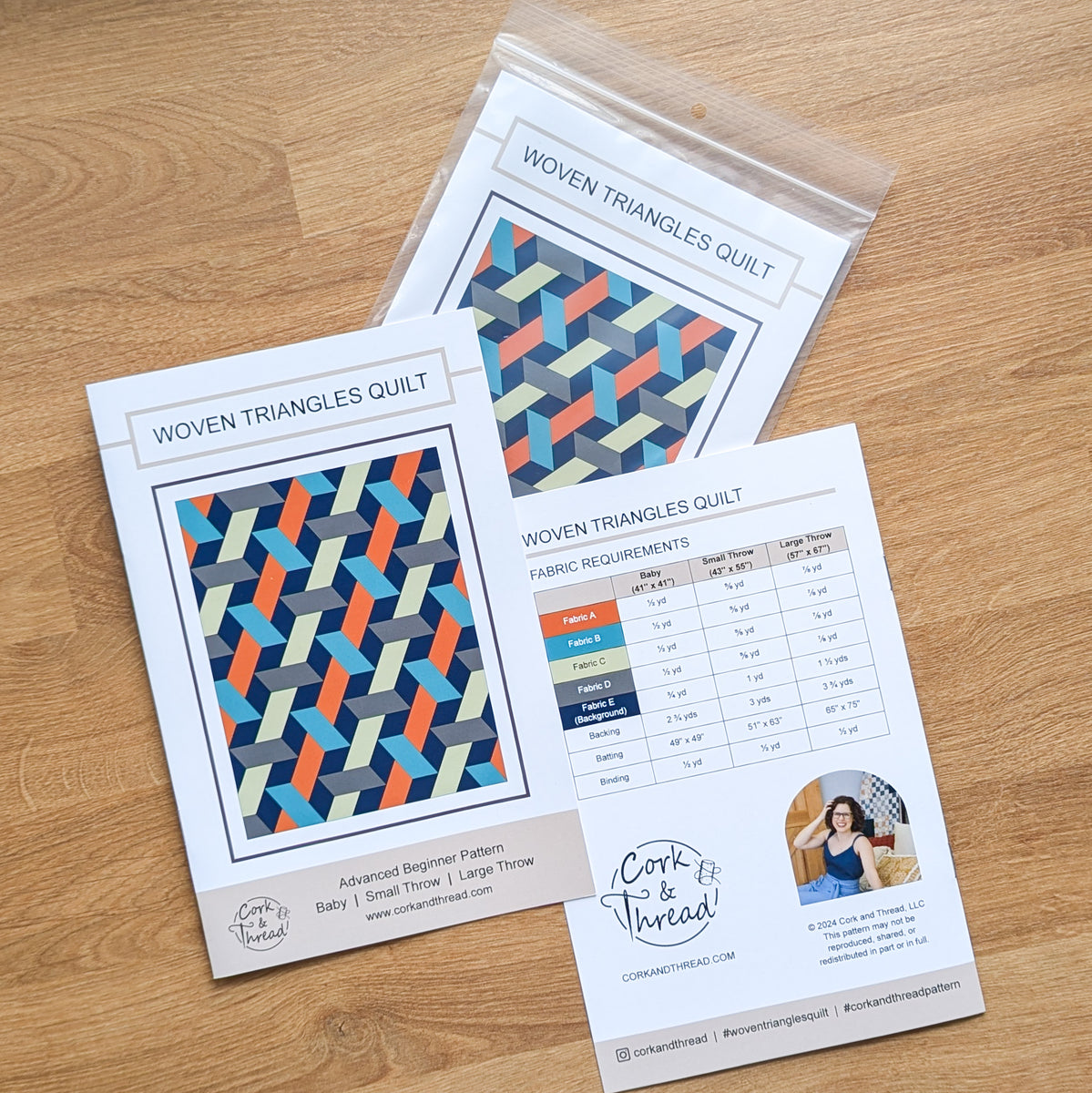 Woven Triangles Quilt Paper Pattern – Cork and Thread, LLC