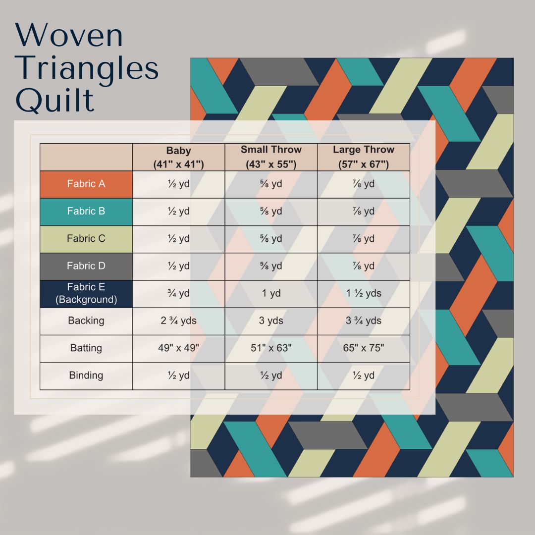 Woven Triangles Quilt Pattern Digital Download – Cork and Thread, LLC