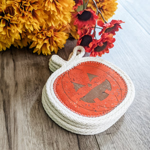 Jack-o'-lantern Pumpkin Coasters