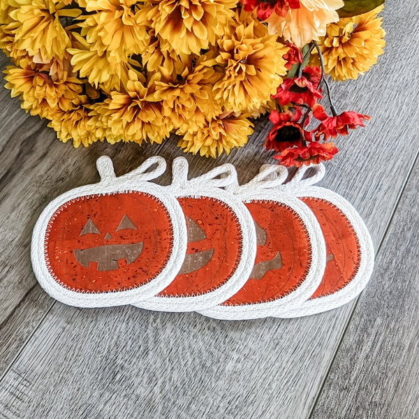 Jack-o'-lantern Pumpkin Coasters