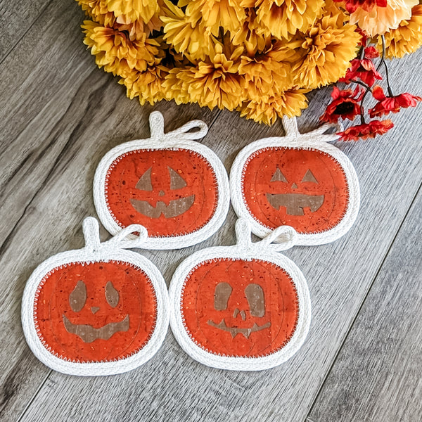 Jack-o'-lantern Pumpkin Coasters